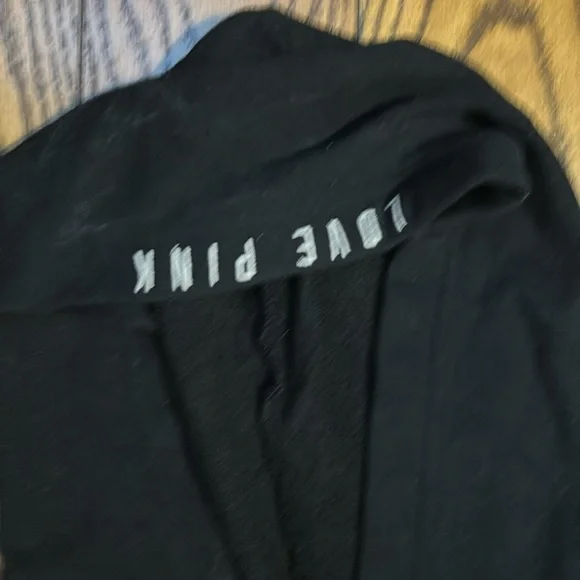 PINK Victoria's Secret Black Cropped Hoodie - Picture 2 of 7
